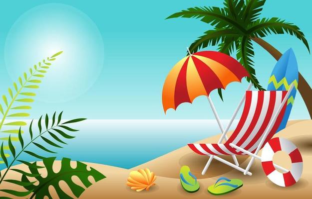 beach-summer-holiday-starter-pack-background-design-free-vector