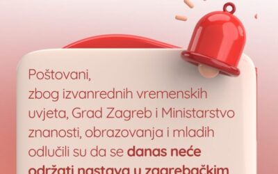 Obavijest o neodržavanju nastave 27. 3. 2026.